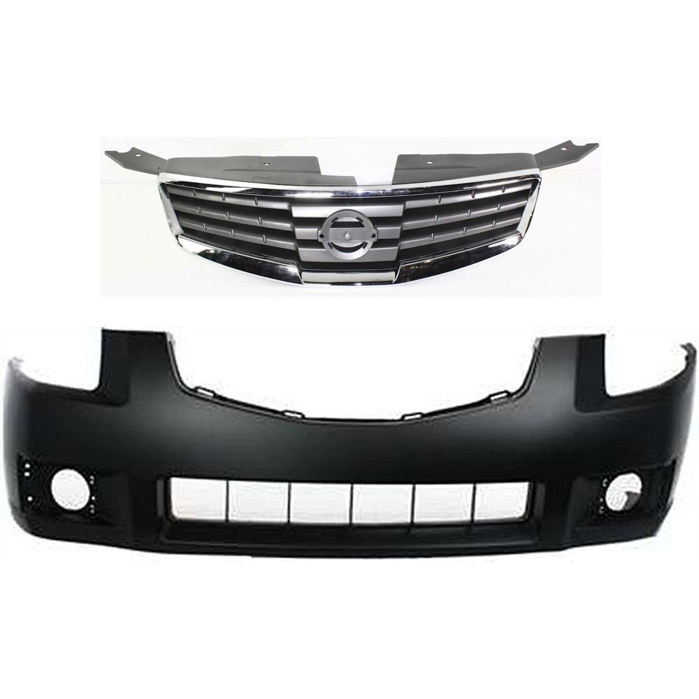 Grille for 2007-2008 Nissan Maxima - Chrome Shell & Black Insert kit