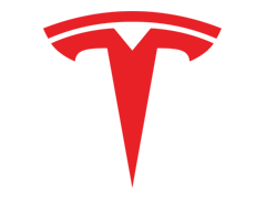 Tesla logo symbol representing innovation in electric vehicle parts, including fenders, bumpers, batteries, and high-performance OEM auto components