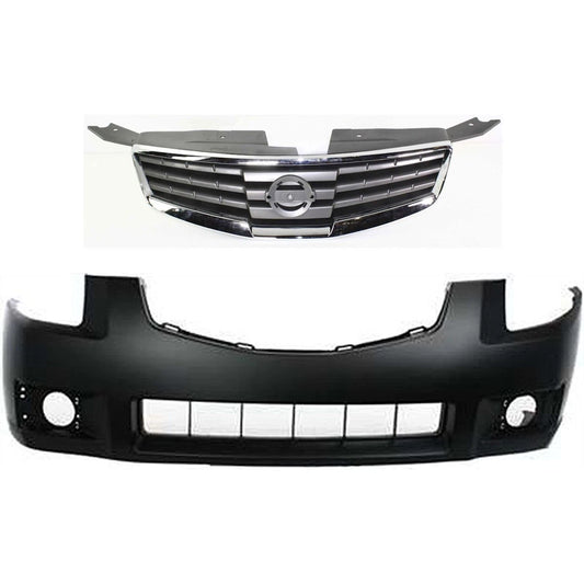 Grille for 2007-2008 Nissan Maxima - Chrome Shell & Black Insert kit