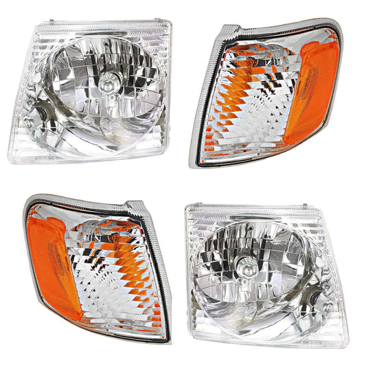Headlights & Corner Lights Kit for 2001-2005 Ford Explorer Sport Trac