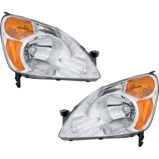 Honda CR-V 2002–2004 Halogen Headlights EX/LX Driver & Passenger