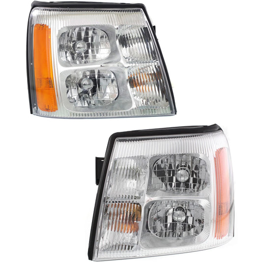 Cadillac Escalade 2002 Headlight Assembly Set w/ Bulbs Halogen