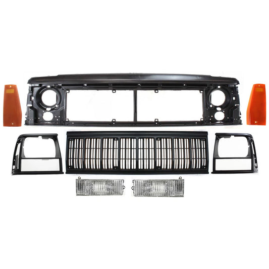 Header Panel Kit for 1991-1996 Jeep Cherokee w/ Lights & Grille